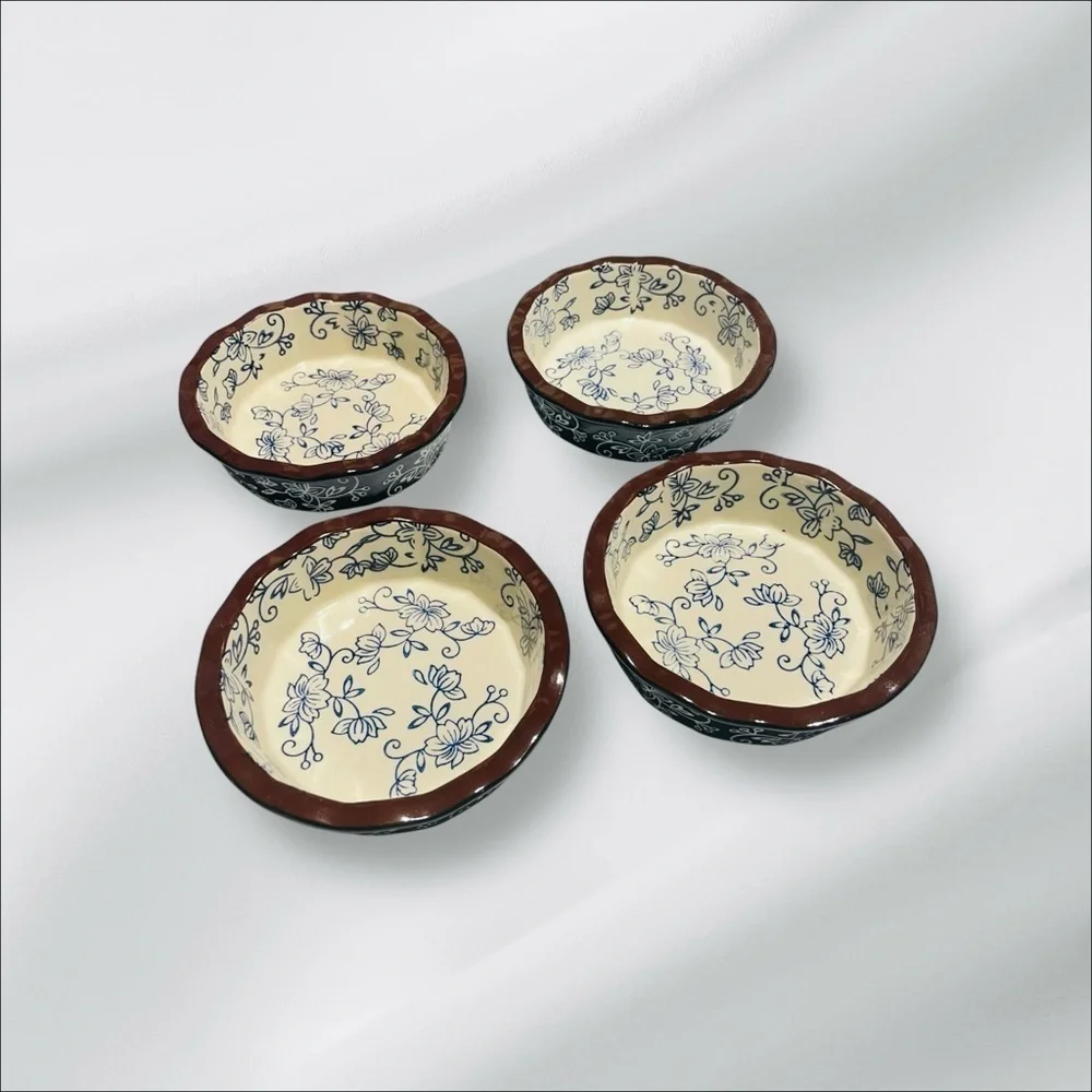 Temp-Tations Presentable Ovenware Floral Lace Bowls Set Of 4 5